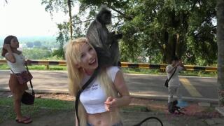 ATKGirlfriends – Kenzie meets some monkeys, and they love her! – Kenzie Reeves