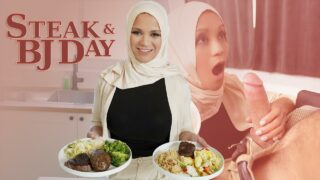 HijabMylfs – Steak and Blowjob Day – Jazmine Cruz